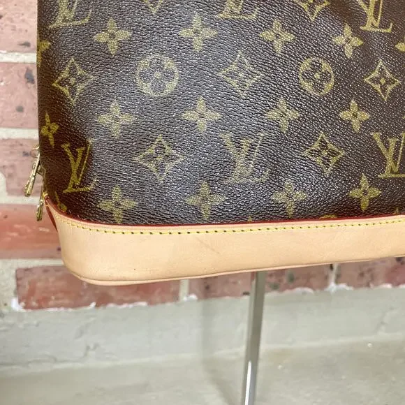 Louis Vuitton Vintage Alma Monogram PM Bag Purse Handbag Hand NEW VACHETTA - Picture 5 of 16